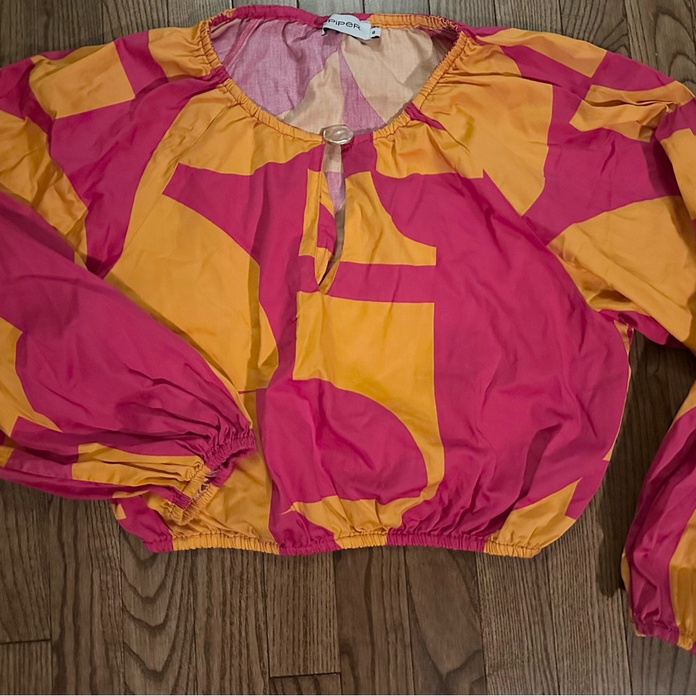 Piper Pink and Orange Blouse Australian brand